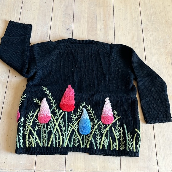 Vintage 70s Wool Knit Open Front Sweater Cardigan - Picture 7 of 9